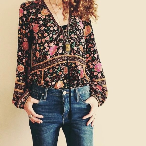 SOLD Spell Gypsy Coll FOLKTOWN WINTERGARDEN Blouse - Picture 4 of 4